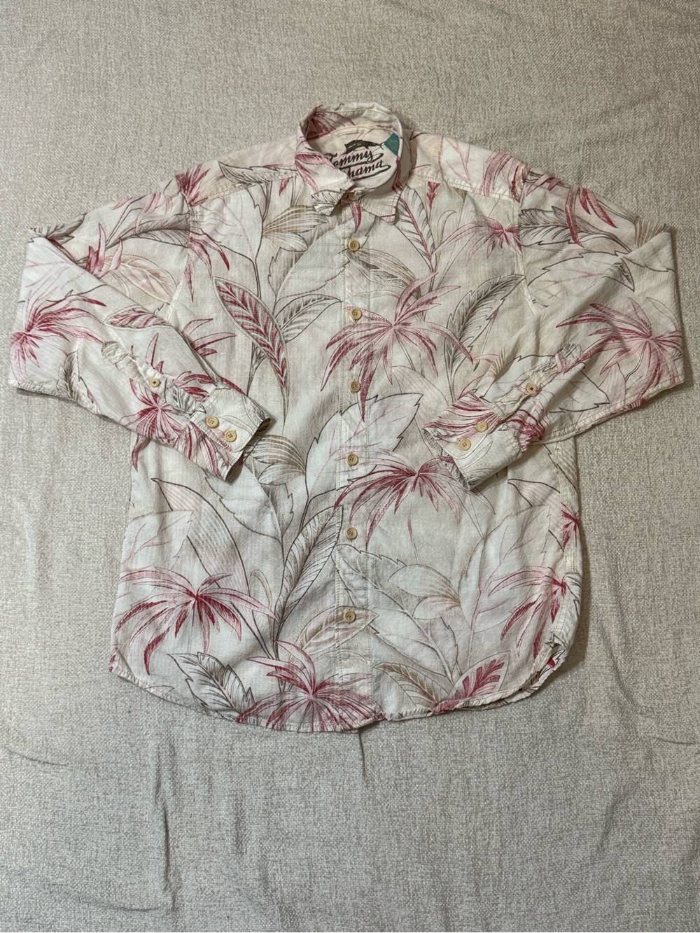 Tommy Bahama Mens S Tropical Floral Shirt Coastal Grandfather Resort Linen